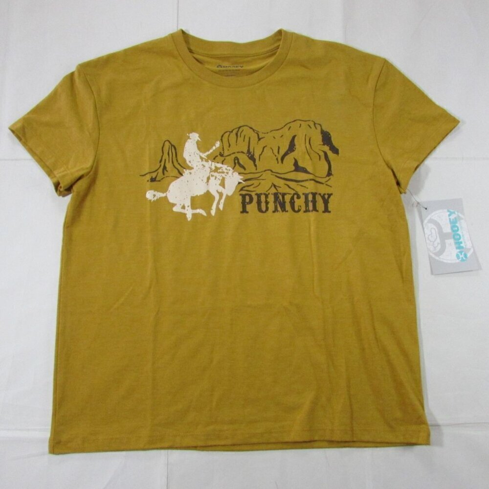 Hooey Women's Short Sleeve Punchy Desperado Bronc Graphic T-Shirt - Mustard